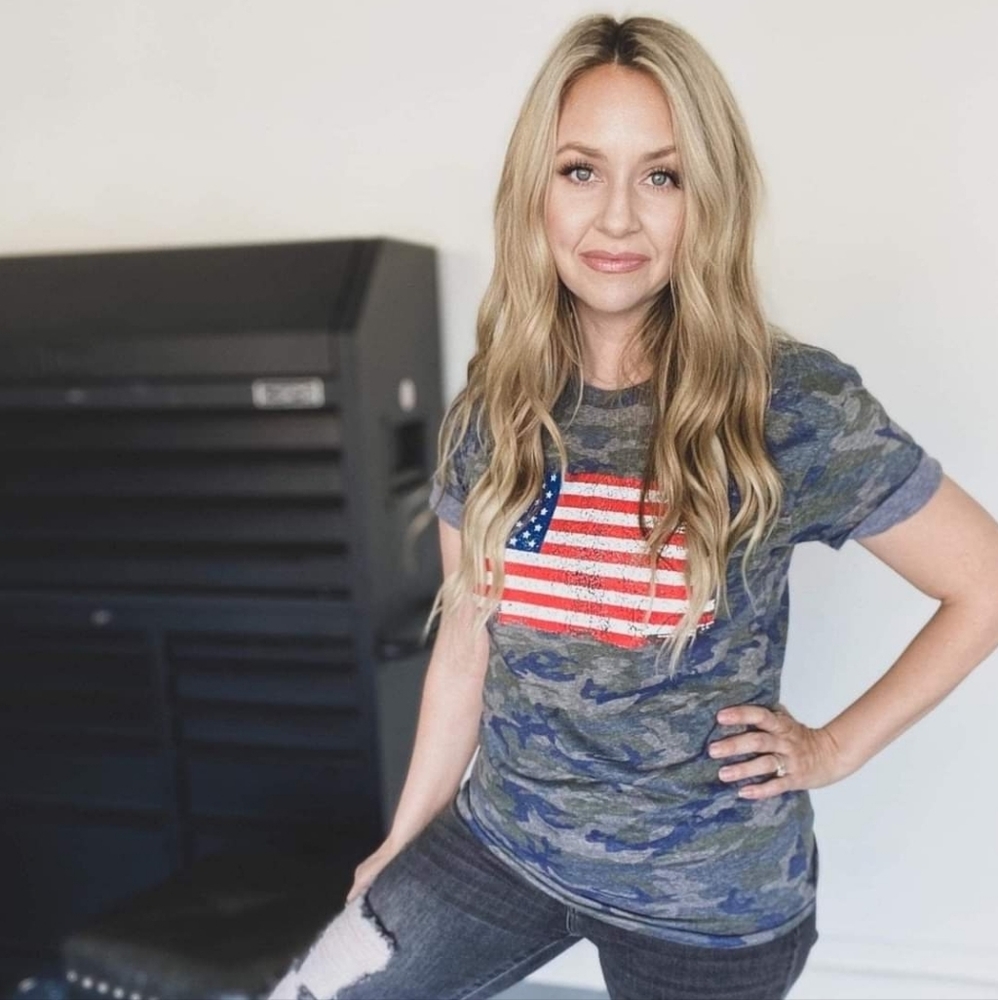 American Flag Camo Tee